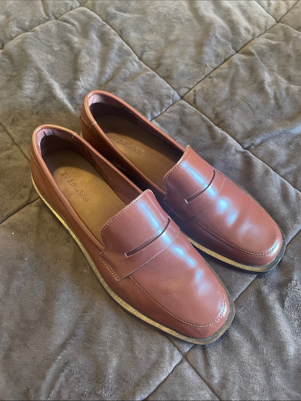 Everlane Women's Leather Penny Loafers in Chestnut Brown